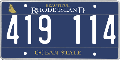RI license plate 419114