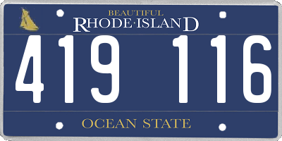 RI license plate 419116