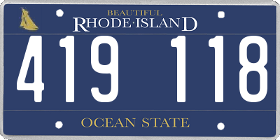 RI license plate 419118