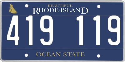 RI license plate 419119