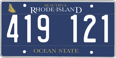 RI license plate 419121