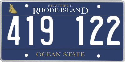 RI license plate 419122