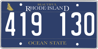 RI license plate 419130