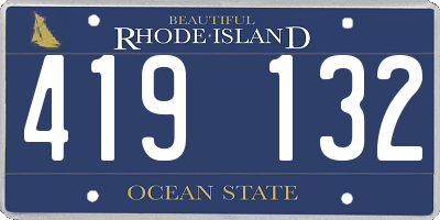 RI license plate 419132