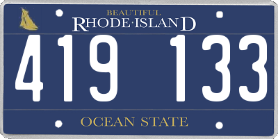 RI license plate 419133
