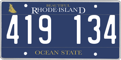 RI license plate 419134