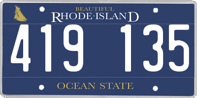 RI license plate 419135