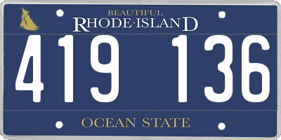RI license plate 419136