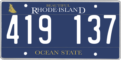 RI license plate 419137