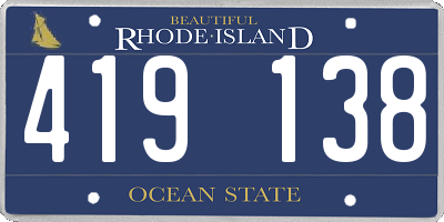 RI license plate 419138