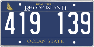 RI license plate 419139