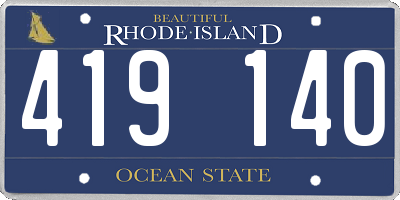 RI license plate 419140
