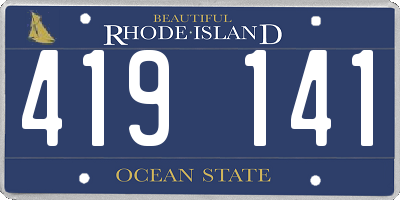 RI license plate 419141