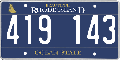 RI license plate 419143