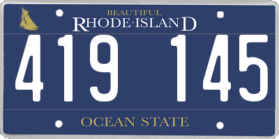 RI license plate 419145