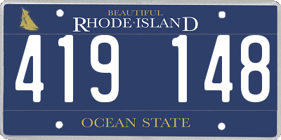 RI license plate 419148
