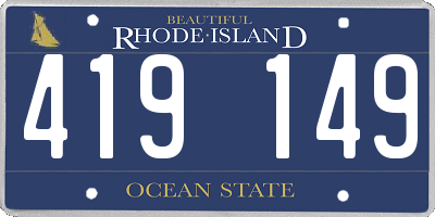 RI license plate 419149