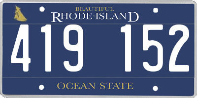 RI license plate 419152