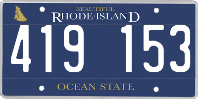 RI license plate 419153