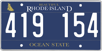RI license plate 419154