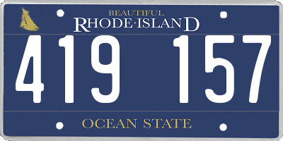 RI license plate 419157