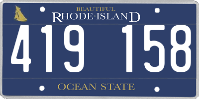 RI license plate 419158