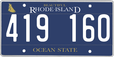 RI license plate 419160