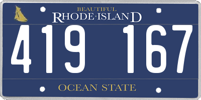 RI license plate 419167