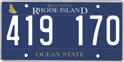 RI license plate 419170