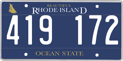 RI license plate 419172