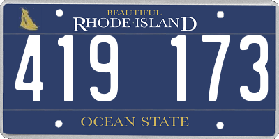 RI license plate 419173