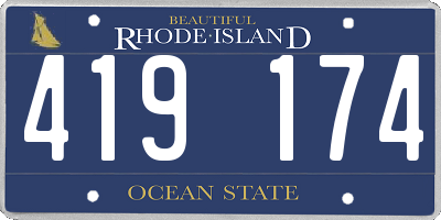 RI license plate 419174