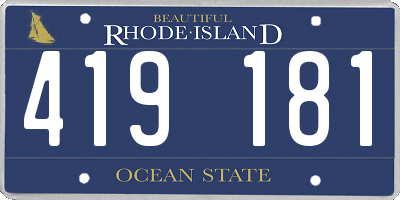 RI license plate 419181