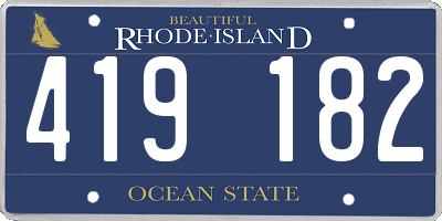 RI license plate 419182