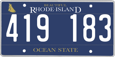 RI license plate 419183