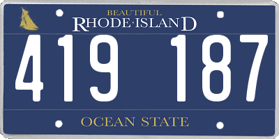 RI license plate 419187