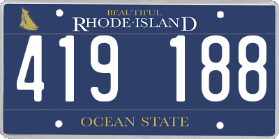 RI license plate 419188