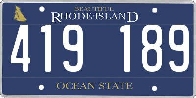 RI license plate 419189