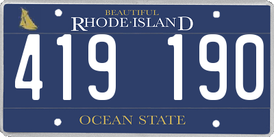 RI license plate 419190