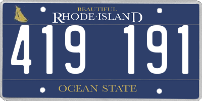 RI license plate 419191