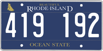 RI license plate 419192