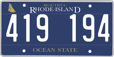 RI license plate 419194