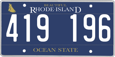 RI license plate 419196