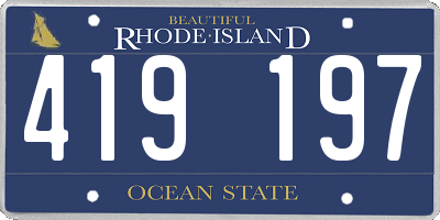 RI license plate 419197