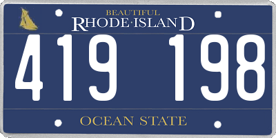 RI license plate 419198