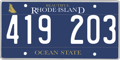 RI license plate 419203