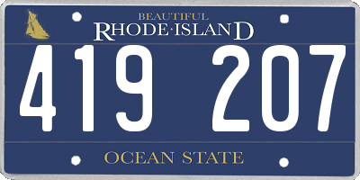 RI license plate 419207