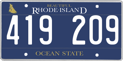 RI license plate 419209