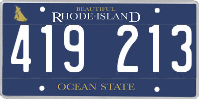 RI license plate 419213