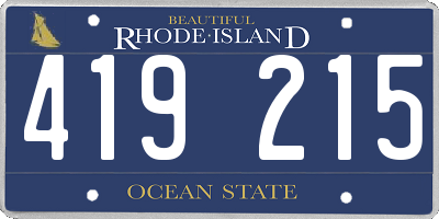 RI license plate 419215